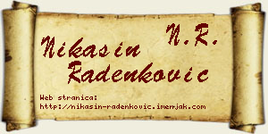 Nikašin Radenković vizit kartica